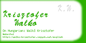krisztofer walko business card