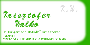 krisztofer walko business card